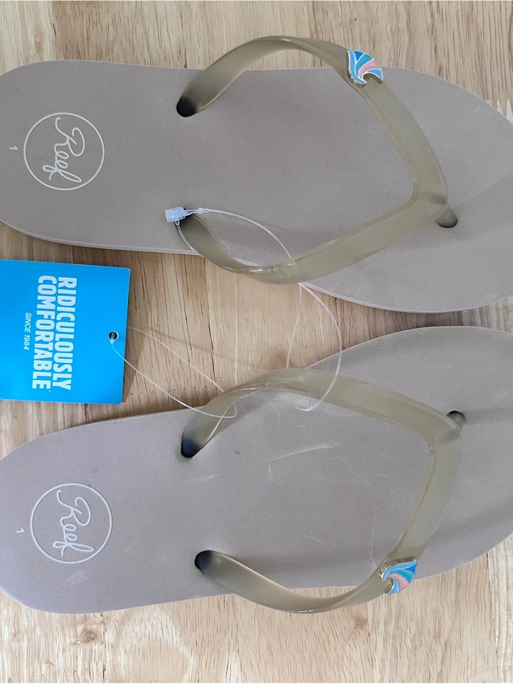 Kids Reef Flip Flops with charm on strap